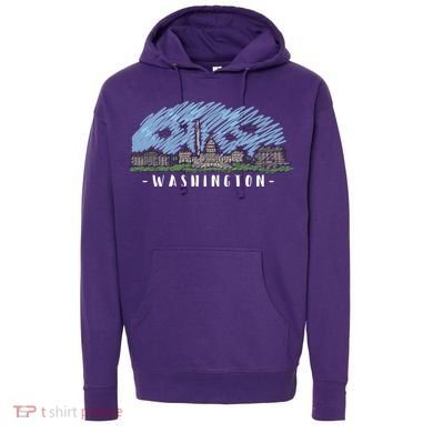 Washington Cartoon Style Illustration Hoodie
