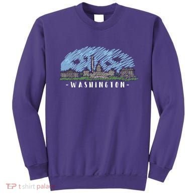 Washington Cartoon Style Illustration Sweatshirt