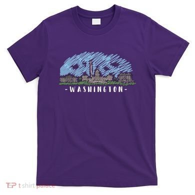 Washington Cartoon Style Illustration T-Shirt