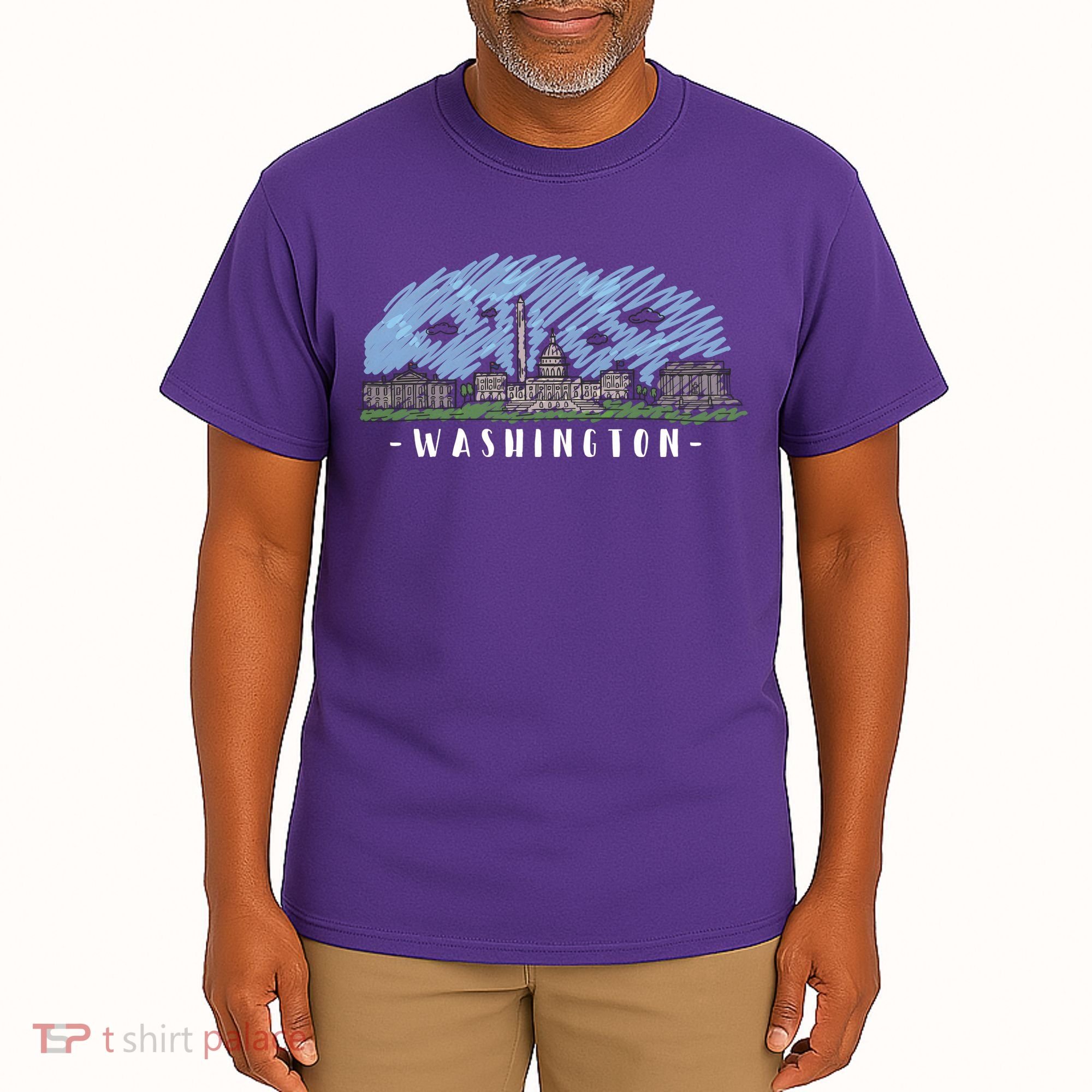 Washington Cartoon Style Illustration Tall T-Shirt