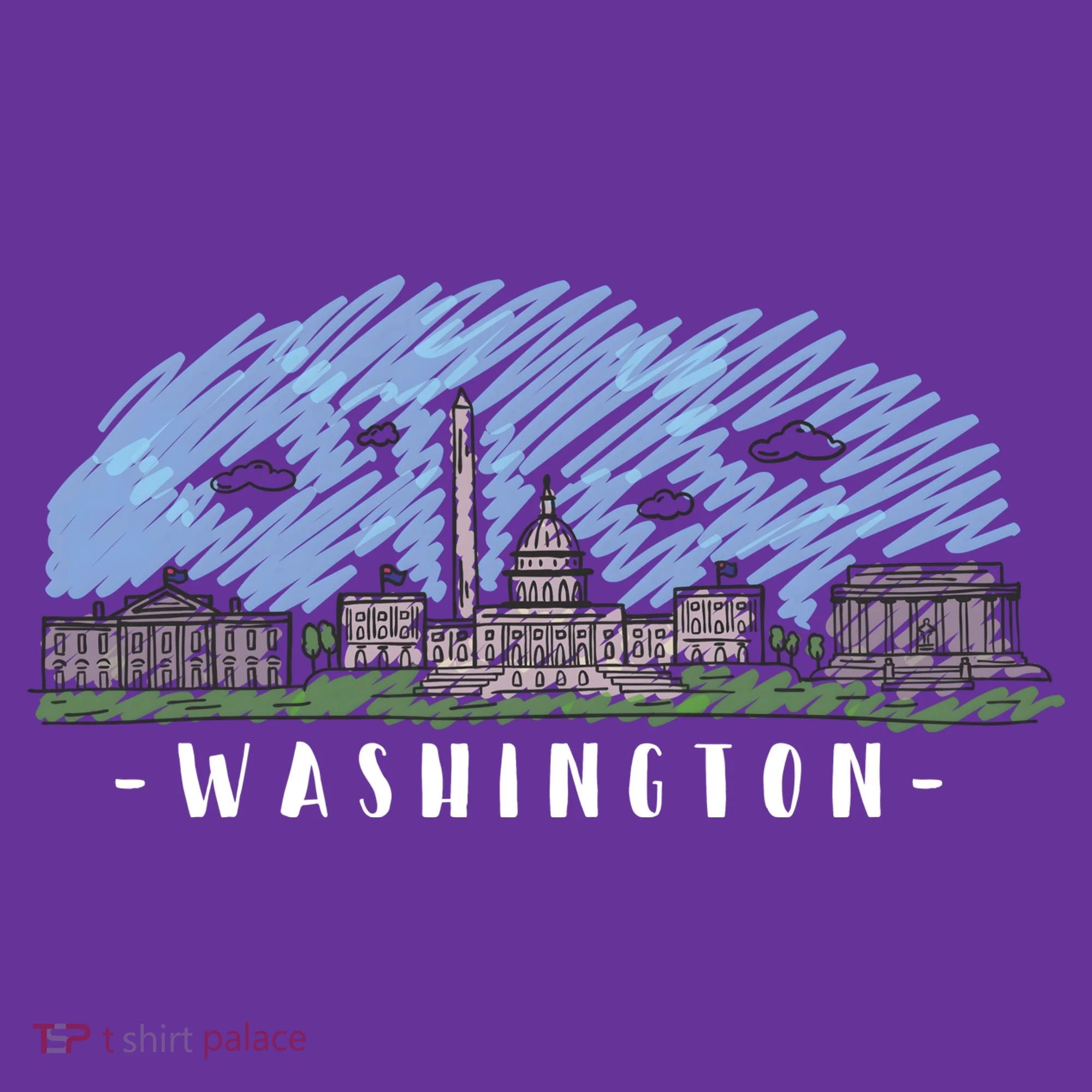 Washington Cartoon Style Illustration Toddler Hoodie