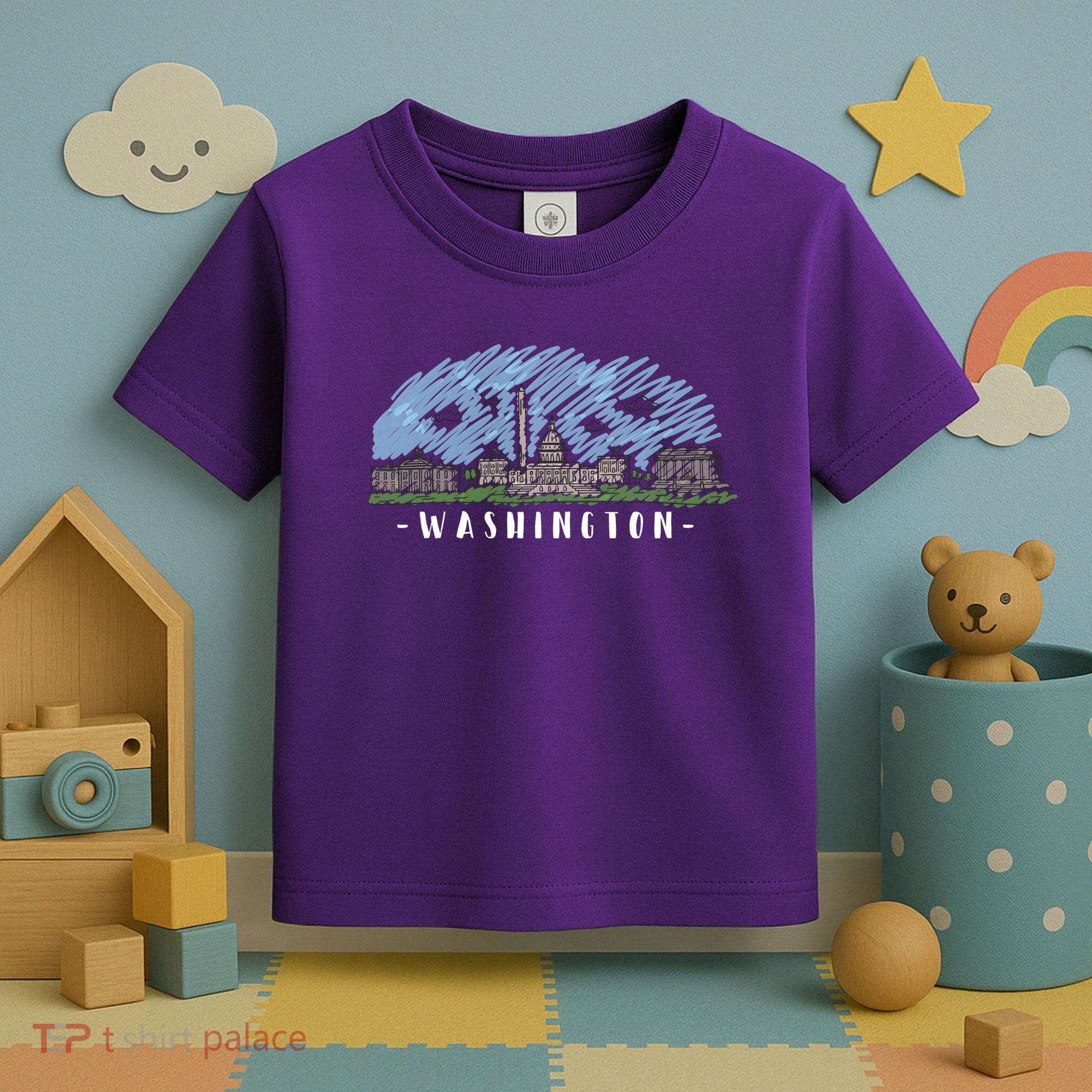 Washington Cartoon Style Illustration Toddler T-Shirt