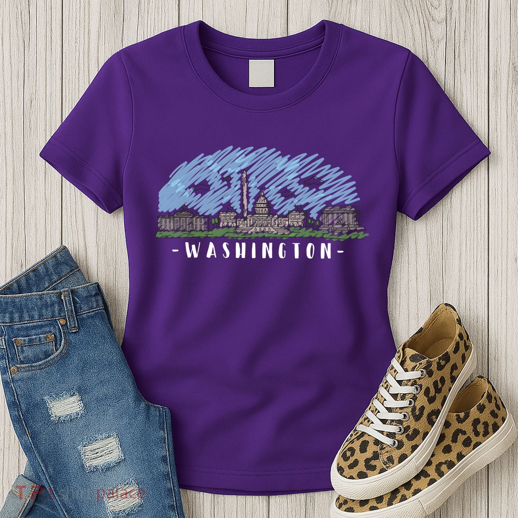 Washington Cartoon Style Illustration Women's T-Shirt