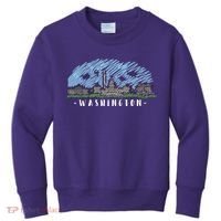 Washington Cartoon Style Illustration Kids Sweatshirt thumb 0
