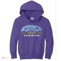 Washington Cartoon Style Illustration Kids Hoodie thumb 0