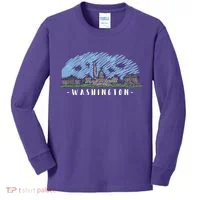 Washington Cartoon Style Illustration Kids Long Sleeve Shirt thumb 0