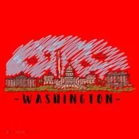 Washington Cartoon Style Illustration Santa Hat thumb 1