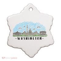 Washington Cartoon Style Illustration Ceramic Ornament thumb 0