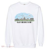 Washington Cartoon Style Illustration Garment-Dyed Sweatshirt thumb 0