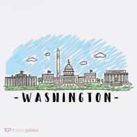 Washington Cartoon Style Illustration Garment-Dyed Sweatshirt thumb 2