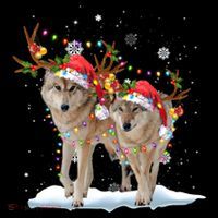 Wolf Christmas Santa Hat Tree Lights Xmas Funny Wolf Gift Coffee Mug thumb 5