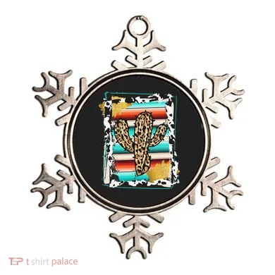 Western Cute Serape cow Cactus Leopard Ornament