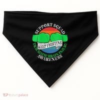 Wo Cancer Support Awareness Squad I TBI Traumatic Brain Injury USA-Made Doggie Bandana thumb 0