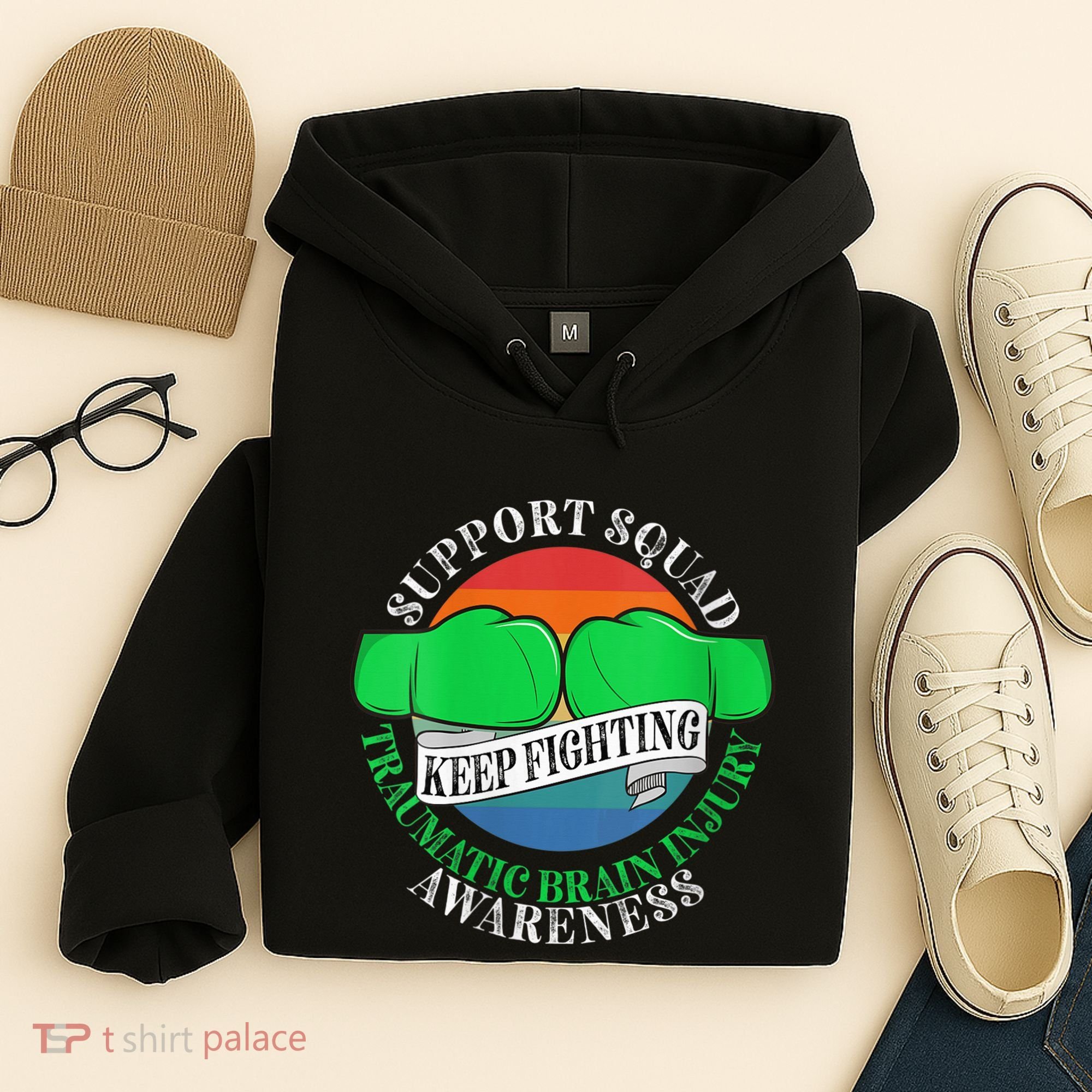 Wo Cancer Support Awareness Squad I TBI Traumatic Brain Injury Hoodie