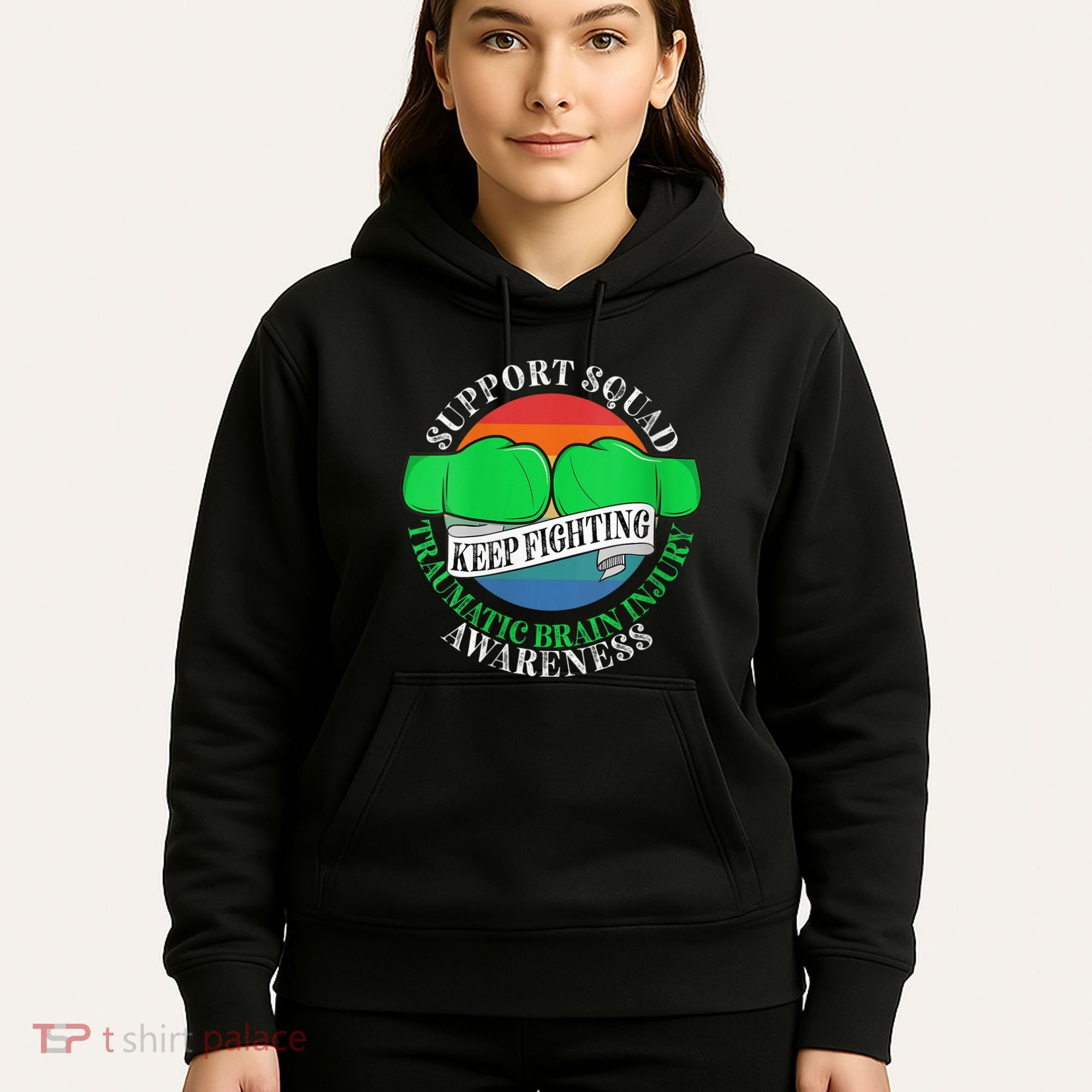 Wo Cancer Support Awareness Squad I TBI Traumatic Brain Injury Hoodie