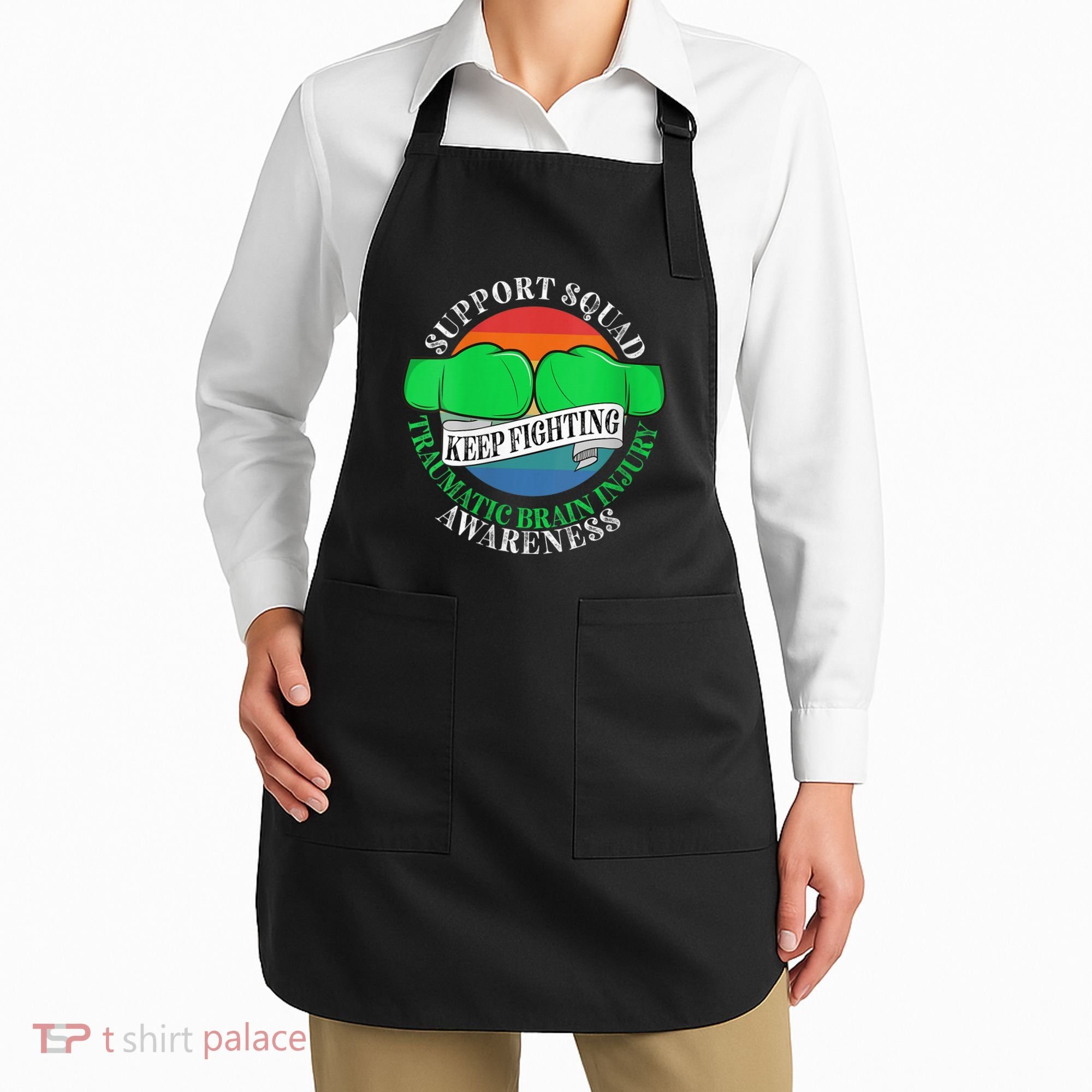 Wo Cancer Support Awareness Squad I TBI Traumatic Brain Injury Apron