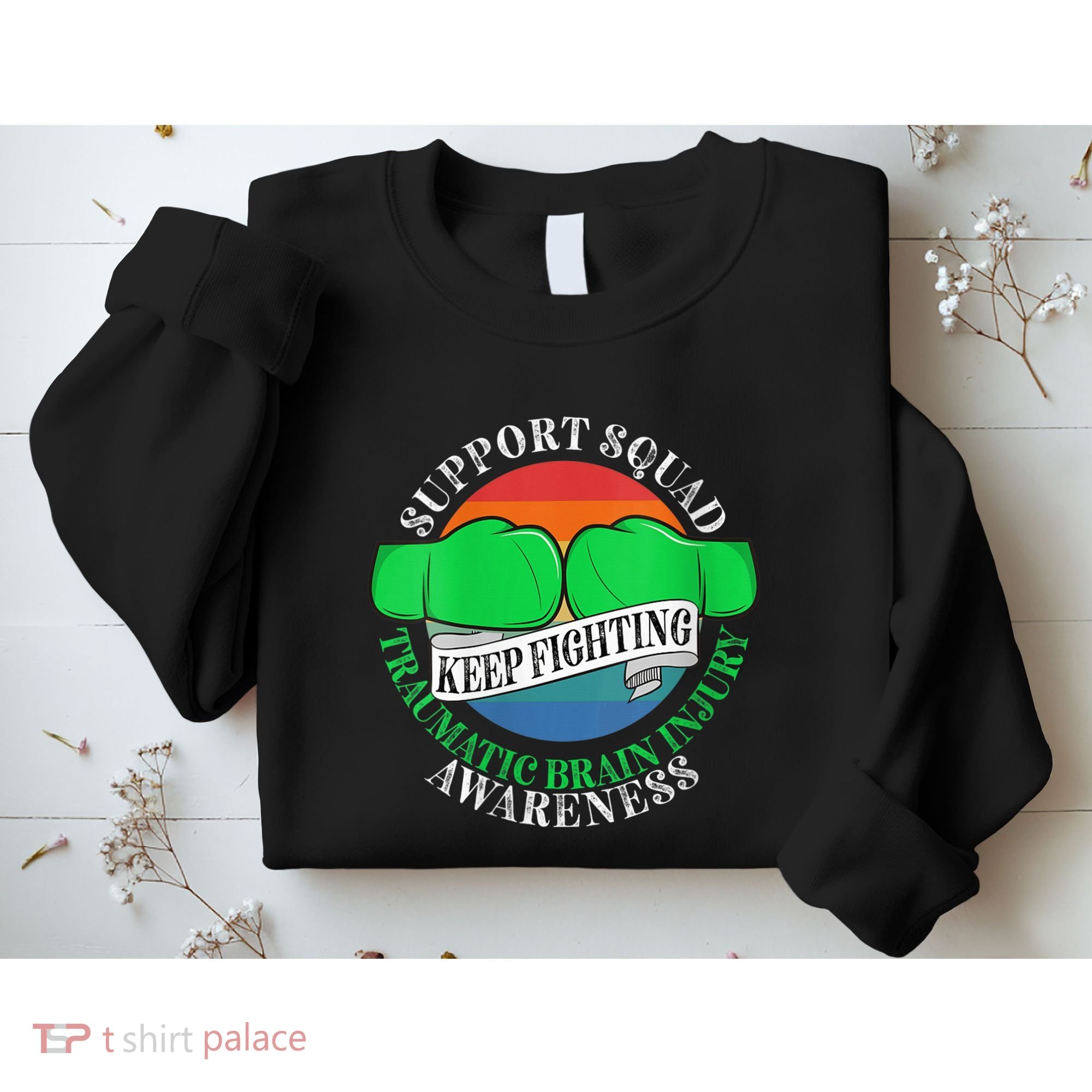 Wo Cancer Support Awareness Squad I TBI Traumatic Brain Injury Sweatshirt