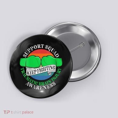 Wo Cancer Support Awareness Squad I TBI Traumatic Brain Injury Button