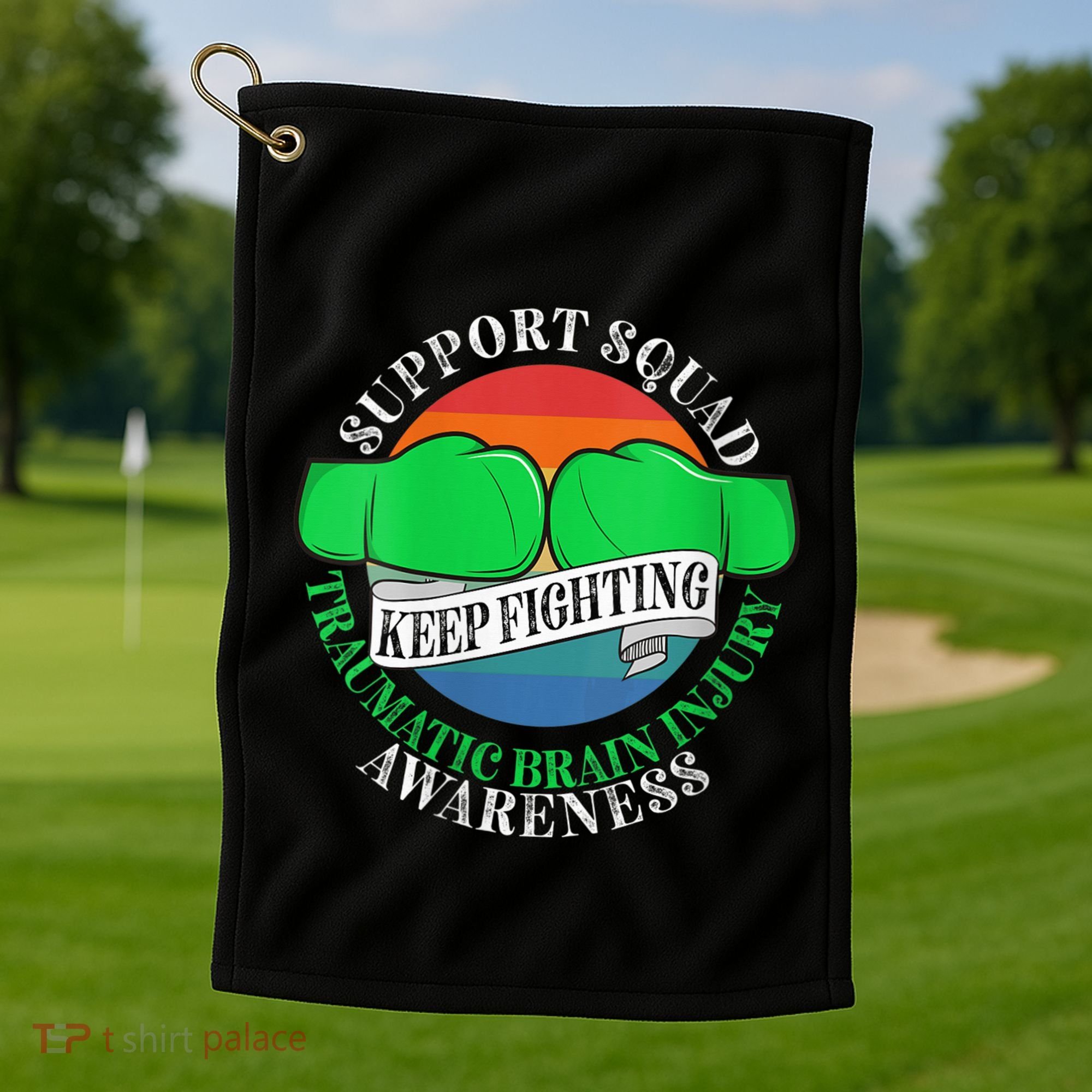 Wo Cancer Support Awareness Squad I TBI Traumatic Brain Injury Golf Towel