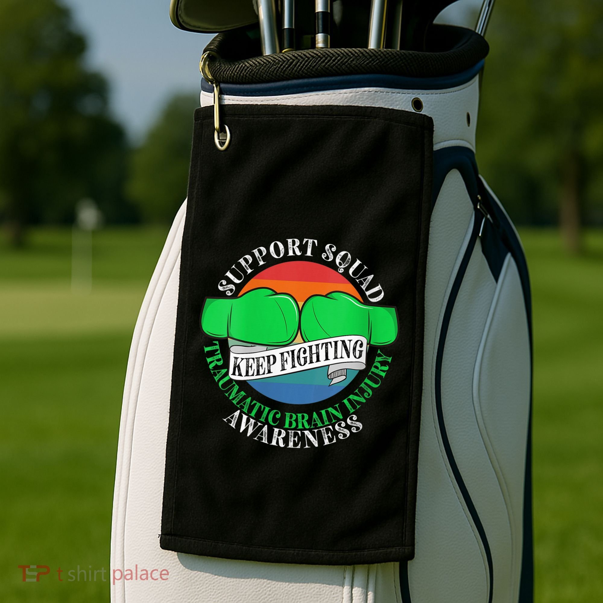 Wo Cancer Support Awareness Squad I TBI Traumatic Brain Injury Golf Towel