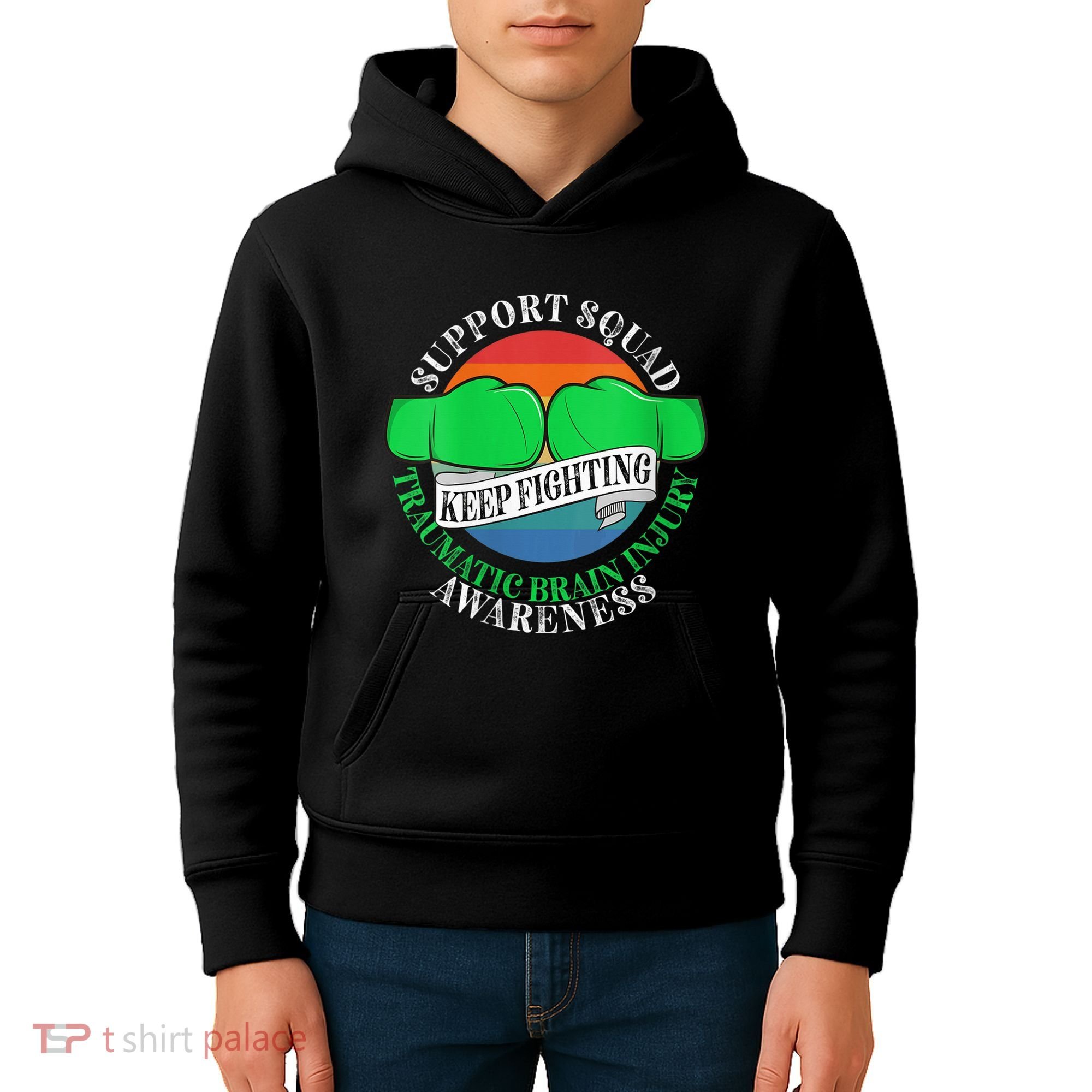 Wo Cancer Support Awareness Squad I TBI Traumatic Brain Injury Kids Hoodie