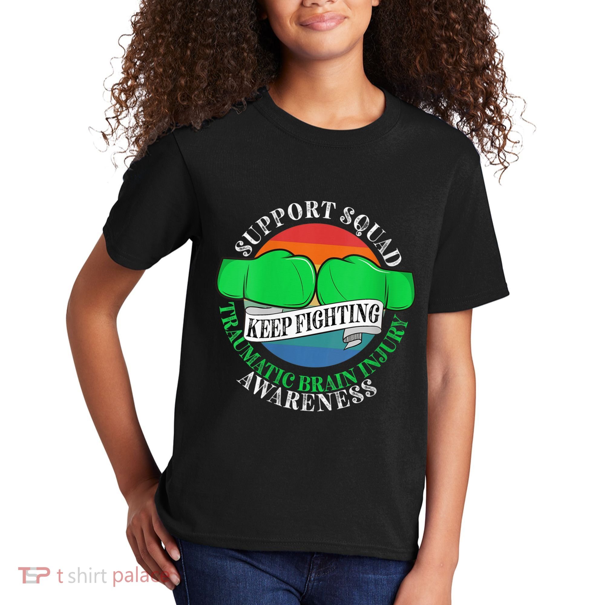 Wo Cancer Support Awareness Squad I TBI Traumatic Brain Injury Kids T-Shirt
