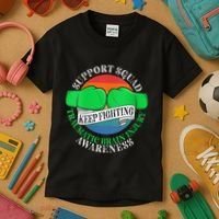 Wo Cancer Support Awareness Squad I TBI Traumatic Brain Injury Kids T-Shirt thumb 3
