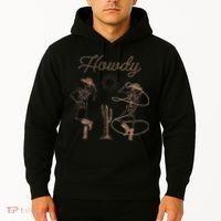 Western Cowboy Skeleton Dancing Howdy Halloween Hoodie thumb 2