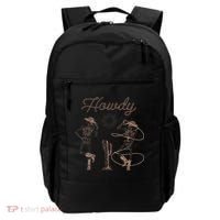 Western Cowboy Skeleton Dancing Howdy Halloween Backpack thumb 0