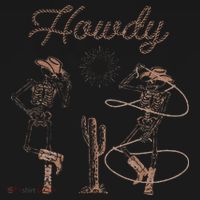 Western Cowboy Skeleton Dancing Howdy Halloween Pajama Set thumb 2