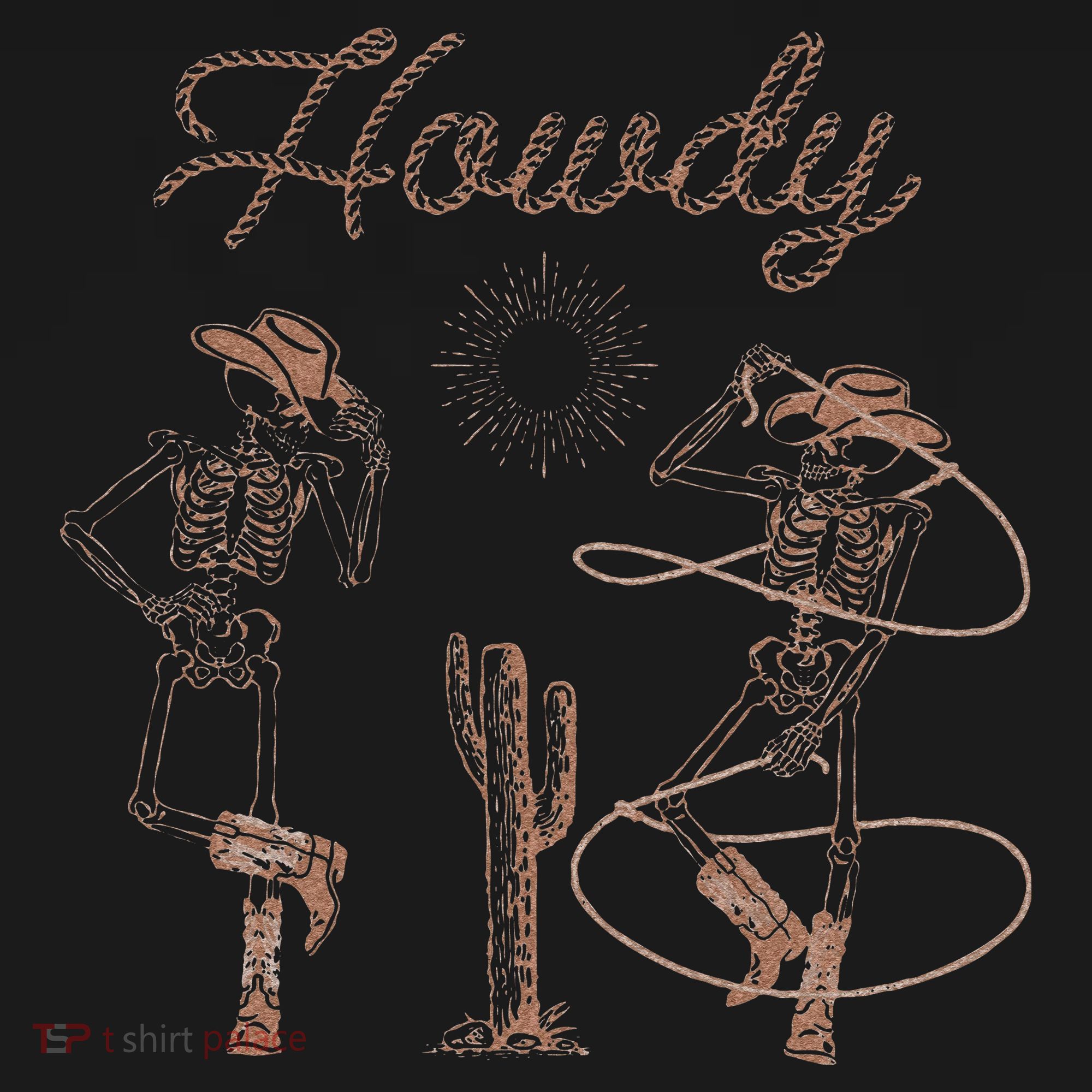 Western Cowboy Skeleton Dancing Howdy Halloween Pajama Set
