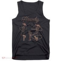 Western Cowboy Skeleton Dancing Howdy Halloween Tank Top thumb 0