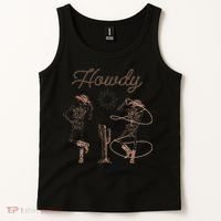 Western Cowboy Skeleton Dancing Howdy Halloween Tank Top thumb 2