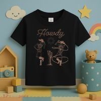 Western Cowboy Skeleton Dancing Howdy Halloween Toddler T-Shirt thumb 3