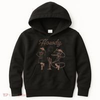 Western Cowboy Skeleton Dancing Howdy Halloween Kids Hoodie thumb 0