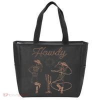 Western Cowboy Skeleton Dancing Howdy Halloween Tote Bag thumb 0