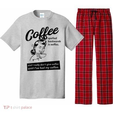 Womens Coffee Spelled Backwards Is Eeffoc Coffee Vintage Design Pajama Set