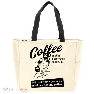 Womens Coffee Spelled Backwards Is Eeffoc Coffee Vintage Design Tote Bag