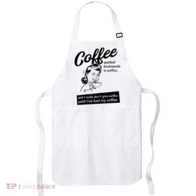 Womens Coffee Spelled Backwards Is Eeffoc Coffee Vintage Design Apron