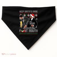 Will Chris Slap Award Show Keep Santa's Name Out Your Mouth Ugly Christmas USA-Made Doggie Bandana thumb 0