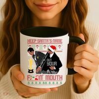 Will Chris Slap Award Show Keep Santa's Name Out Your Mouth Ugly Christmas Coffee Mug thumb 3