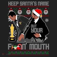 Will Chris Slap Award Show Keep Santa's Name Out Your Mouth Ugly Christmas Beanie thumb 2