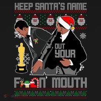 Will Chris Slap Award Show Keep Santa's Name Out Your Mouth Ugly Christmas Women's Hoodie thumb 2