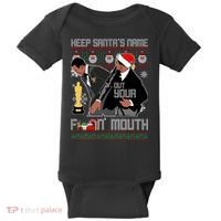 Will Chris Slap Award Show Keep Santa's Name Out Your Mouth Ugly Christmas Baby Bodysuit thumb 0