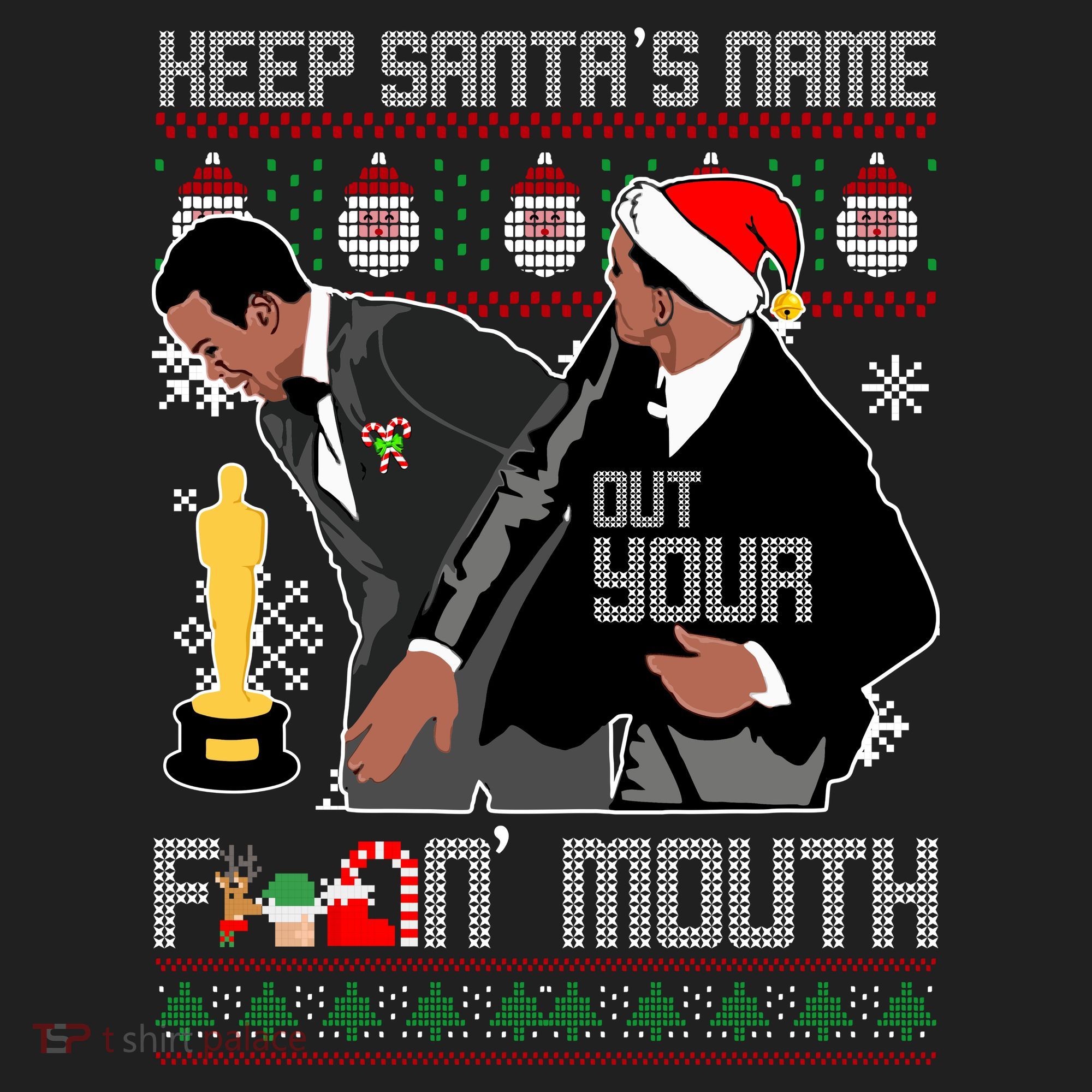 Will Chris Slap Award Show Keep Santa's Name Out Your Mouth Ugly Christmas Hat