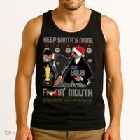 Will Chris Slap Award Show Keep Santa's Name Out Your Mouth Ugly Christmas Tank Top thumb 3