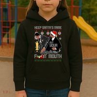 Will Chris Slap Award Show Keep Santa's Name Out Your Mouth Ugly Christmas Kids Hoodie thumb 3
