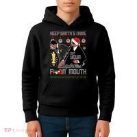 Will Chris Slap Award Show Keep Santa's Name Out Your Mouth Ugly Christmas Kids Hoodie thumb 4
