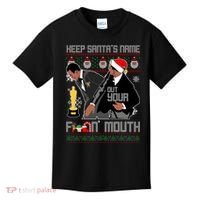 Will Chris Slap Award Show Keep Santa's Name Out Your Mouth Ugly Christmas Kids T-Shirt thumb 0