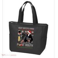 Will Chris Slap Award Show Keep Santa's Name Out Your Mouth Ugly Christmas Tote Bag thumb 3